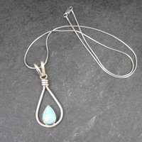 Vintage Southwestern Sterling Turquoise Pendant Necklace