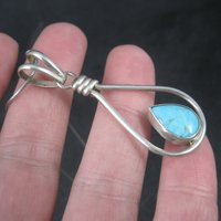 Vintage Southwestern Sterling Turquoise Pendant Necklace