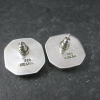 Vintage Mexican Sterling Black Enamel Inlay Earrings