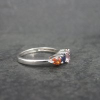 Vintage Sterling Blue Pink Orange Sapphire Ring Size 7 Chuck Clemency