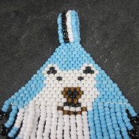 Alaskan Native Pitbull Bulldog Beaded Pendant