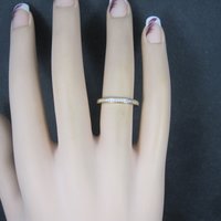 Gold Vermeil Sterling Cz Band Ring Size 6