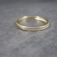 Gold Vermeil Sterling Cz Band Ring Size 6