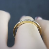 Gold Vermeil Sterling Cz Band Ring Size 6