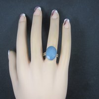 Vintage Sterling Faceted Chalcedony Ring Size 8