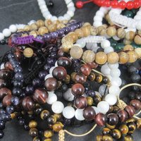 Wholesale Lot of 28 Adjustable Macrame Gemstone Bracelets