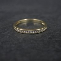 Gold Vermeil Sterling Cz Band Ring Size 6