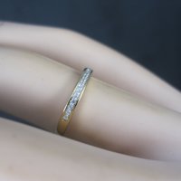 Gold Vermeil Sterling Cz Band Ring Size 6