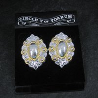 Vintage Western Circle Y of Yoakum Earrings