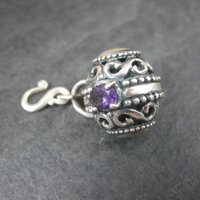 Sterling Kabana Citrine Amethyst Barrel Charm