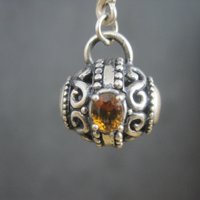 Sterling Kabana Citrine Amethyst Barrel Charm