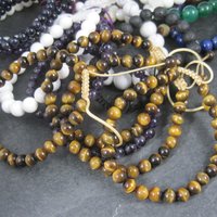 Wholesale Lot of 28 Adjustable Macrame Gemstone Bracelets