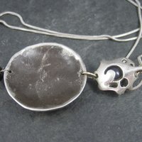 Heavy Sterling Amethyst Dragon Moon Pendant Necklace