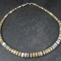 Southwestern Turquoise Shell Necklace 17"
