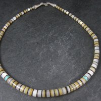 Southwestern Turquoise Shell Necklace 17"