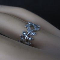 Estate Sterling Leaf Vine Ring Size 7