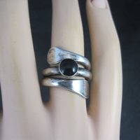 Vintage Sterling Black Wrap Ring Size 7