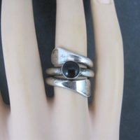 Vintage Sterling Black Wrap Ring Size 7