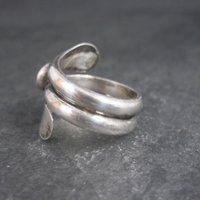Vintage Sterling Black Wrap Ring Size 7