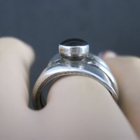 Vintage Sterling Black Wrap Ring Size 7