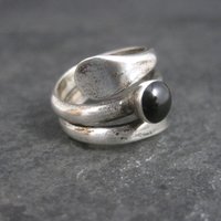 Vintage Sterling Black Wrap Ring Size 7