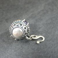 Sterling Kabana Citrine Amethyst Barrel Charm