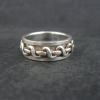 Vintage Sterling Worry Spinner Band Ring Size 9.5