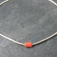 Southwestern Sterling Liquid Silver Coral Bracelet 7.5 Inches