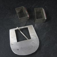 Southwestern Sterling Coral Inlay Belt Buckle Set