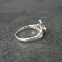 Vintage Sterling Cz Claddagh Ring Size 7
