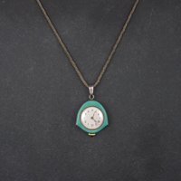 Art Deco Sterling Swiss Enamel Watch Pendant