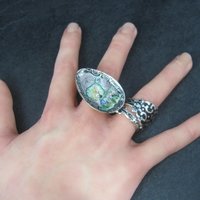 Vintage Enamel Hand Painted Ballerina Spoon Ring Size 9