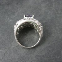 Sterling Purple Spinel Black Tourmaline Ring Size 6