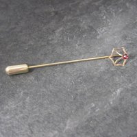 Dainty Art Deco 14K Spinel Stick Pin