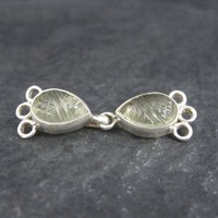 Sterling 3 Strand Carved Citrine Hook Clasp