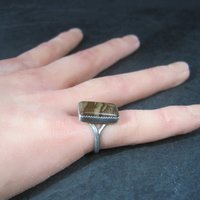 Southwestern Sterling Jasper Ring Size 7
