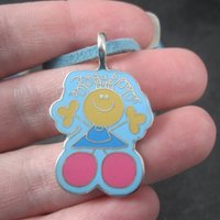 Vintage Enamel Sterling Girl Necklace Earrings Jewelry Set