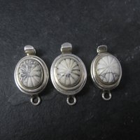 Lot of 3 Sterling Carved Howlite Box Clasp