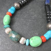 Vintage Southwestern Gemstone Bead Necklace 16 Inches