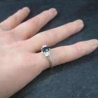 Vintage Sterling Sapphire Ring Size 7
