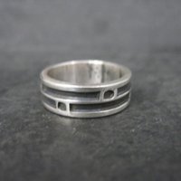 Vintage Sterling Tribal Band Ring Size 6