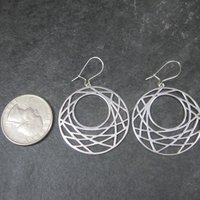 Vintage Sterling Web Moon Earrings