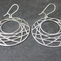 Vintage Sterling Web Moon Earrings