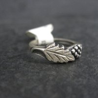 Vintage Black Hills Silver Leaf Ring