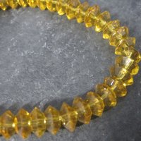 Yellow 3x6mm Glass Rondell Beads
