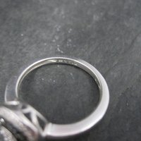 Vintage Sterling Black Cz Halo Ring Size 7