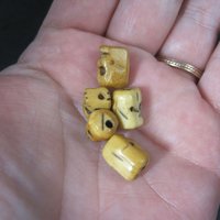 Lot of 5 Vintage Bone Rosary Skull Beads