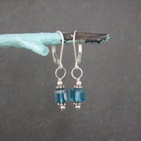 Sterling Caribbean Blue Crystal Earrings
