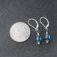 Sterling Caribbean Blue Crystal Earrings