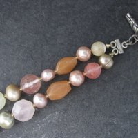 Sterling Gemstone Toggle Bracelet 8 Inches Liang